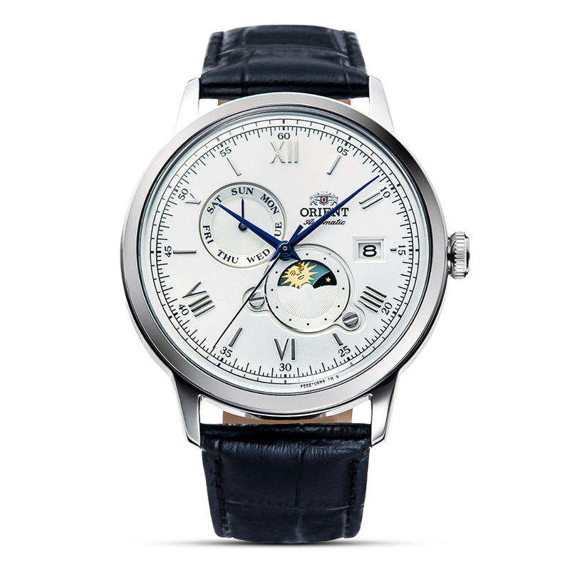Orient Bambino Automatic Sun Moon White Dial Watch | RA-AK0802S30B