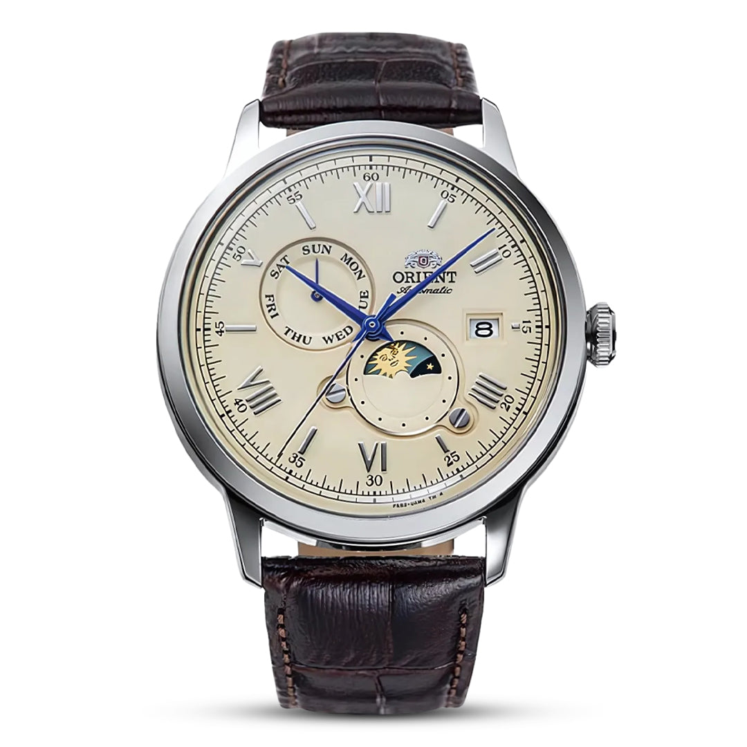 Orient Bambino Sun and Moon Mechanical Classic Watch| RA-AK0803Y