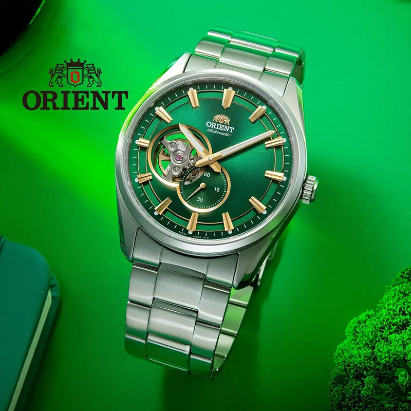 ORIENT CONTEMPORARY SEMI-SKELETON GREEN DIAL MEN'S WATCH| RA-AR0008E