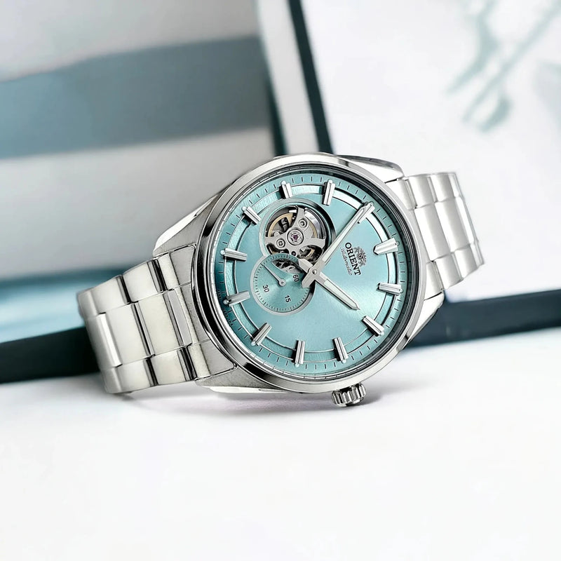 Orient Contemporary Semi-skeleton Ice Blue Men's Watch| RA-AR0009L