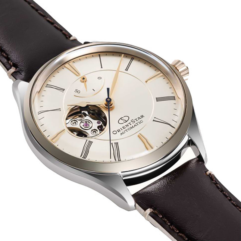 Orient Star Classic Semi Skeleton Champagne Dial Automatic Men's Watch | RE-AT0201G00B