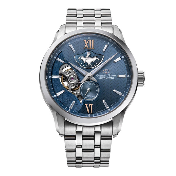 Orient Star Automatic Open Heart Blue Dial Men's Watch | RE-AV0B08L00B