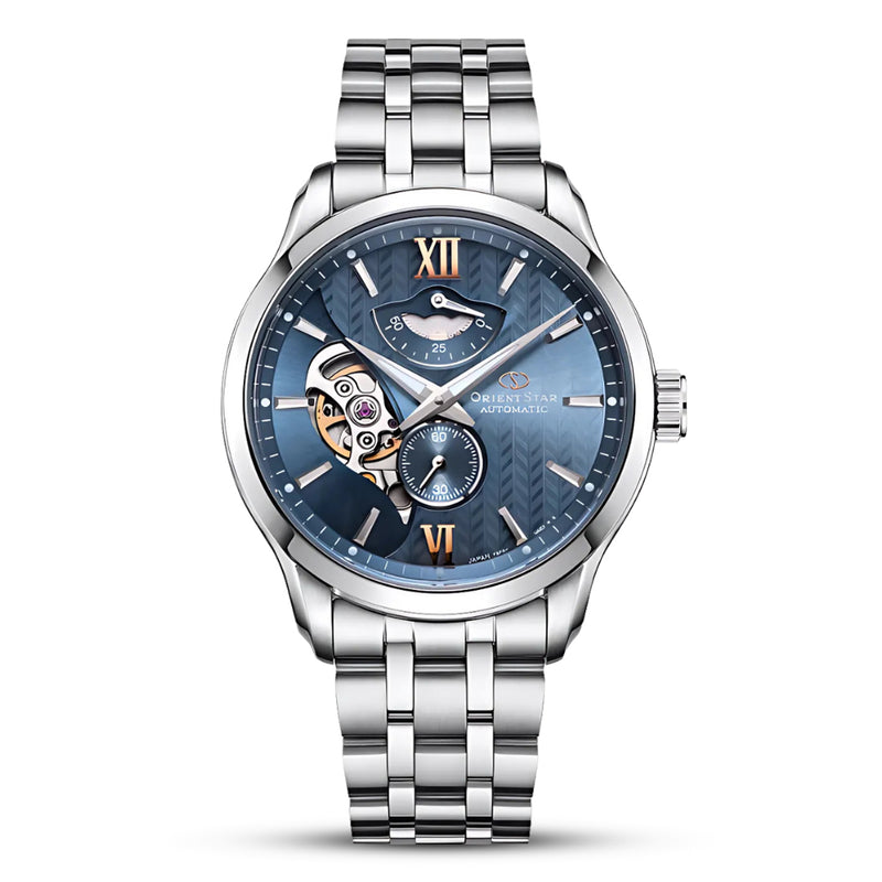 Orient Star Automatic Open Heart Blue Dial Men's Watch | RE-AV0B08L00B