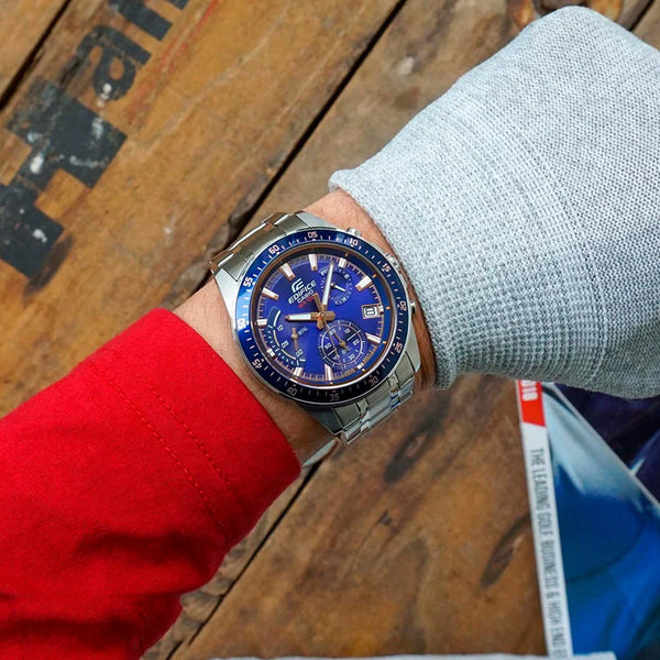 Casio Edifice Blue Dial Chronograph Men's Watch| EFV-540D-2AVUDF