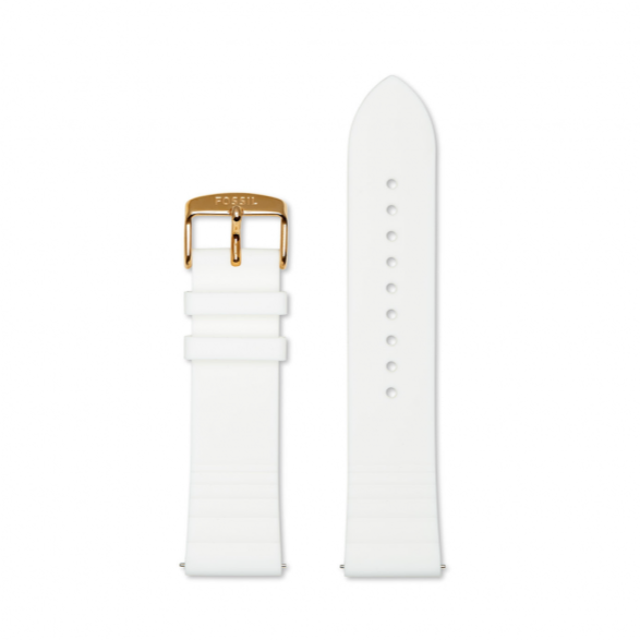 Fossil 22mm White Silicone Watch Strap S221349
