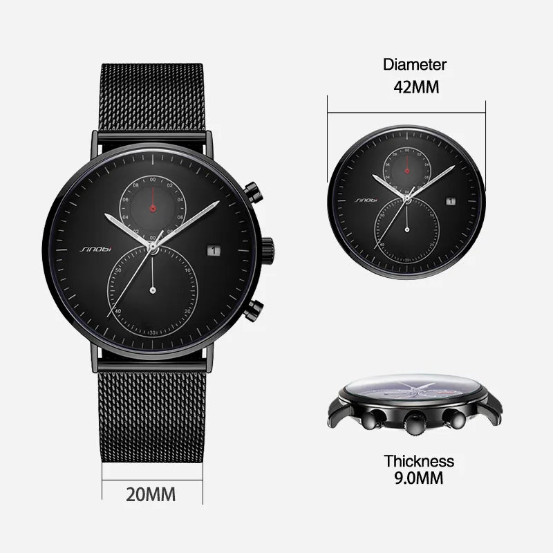 Sinobi Multifunctional Montre Mesh Strap Men's Watch | S9710G