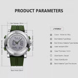 Sinobi Digital-Analog Sports Green Silicon Strap Men's Watch | S9368G