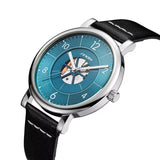 Sinobi 'FORSINING' Leather Strap Blue Dial Men's Watch | S9843G