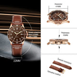 Sinobi Luminous Quartz Leather Strap Men's Watch | S9837G