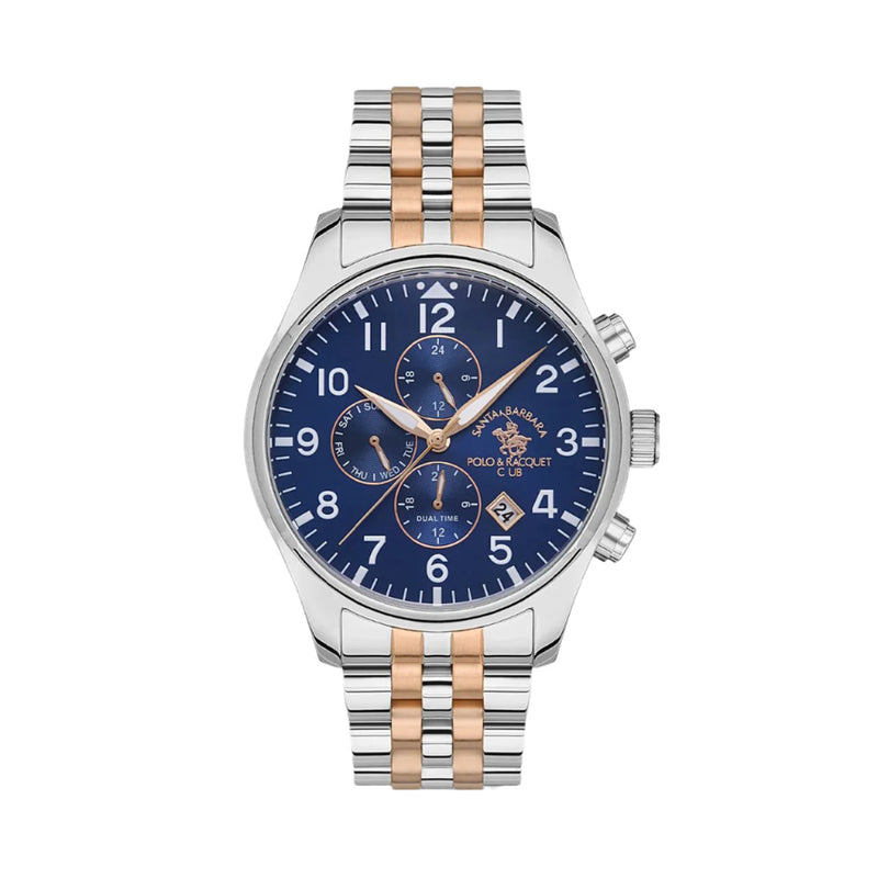 SANTA BARBARA POLO TWO TONE BLUE DIAL STAINLESS STEEL MEN'S WATCH | SB.1.10396-4