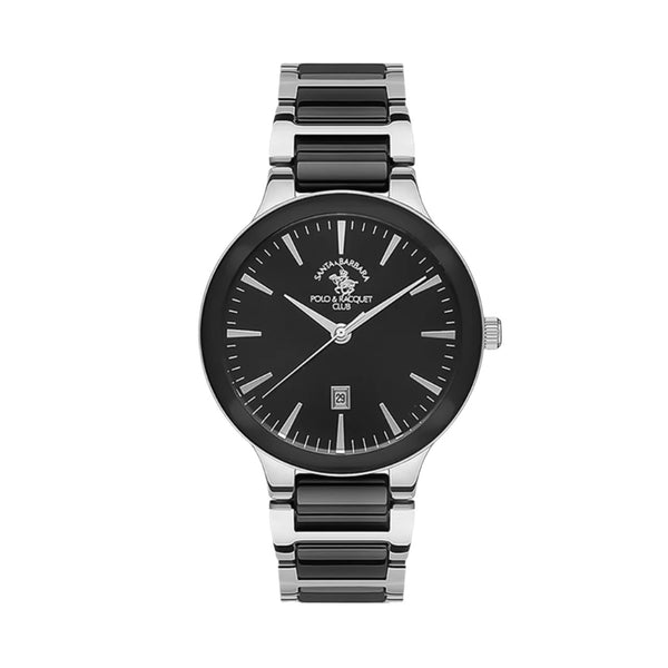 SANTA BARBARA POLO TWO TONE BLACK DIAL STAINLESS STEEL MEN'S WATCH | SB.1.10414-1