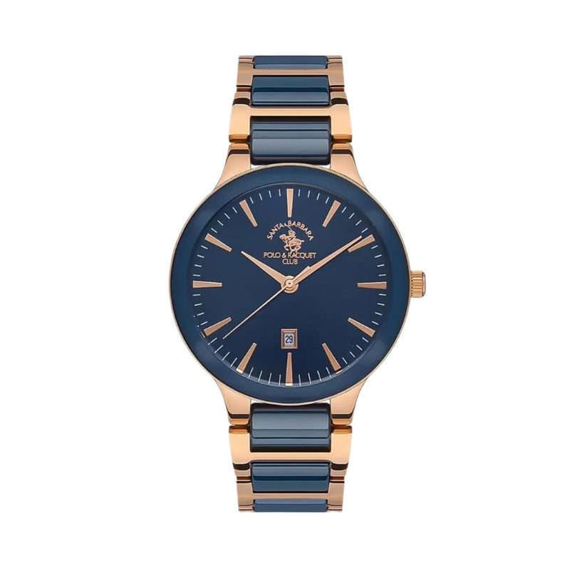 SANTA BARBARA POLO TWO TONE BLUE DIAL STAINLESS STEEL MEN'S WATCH | SB.1.10414-2