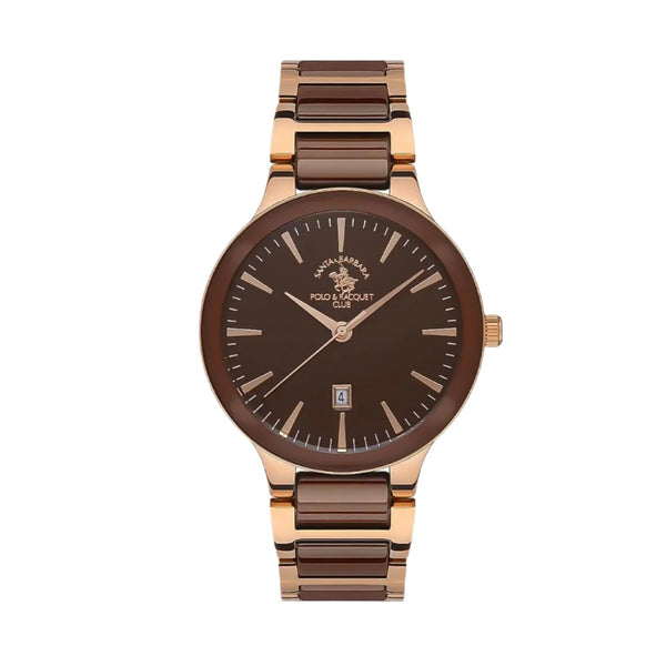 SANTA BARBARA POLO TWO TONE BROWN DIAL STAINLESS STEEL MEN'S WATCH | SB.1.10414-3