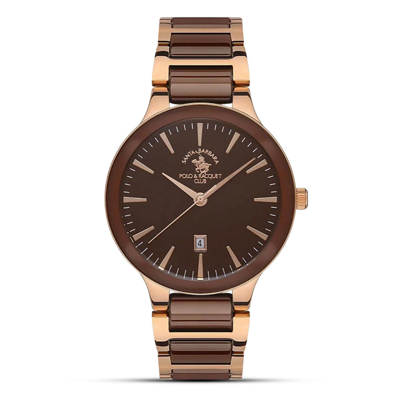 SANTA BARBARA POLO TWO TONE BROWN DIAL STAINLESS STEEL MEN'S WATCH | SB.1.10414-3