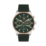 SANTA BARBARA POLO CHRONOGRAPH GREEN LEATHER STRAP MEN’S WATCH | SB.1.10419-3