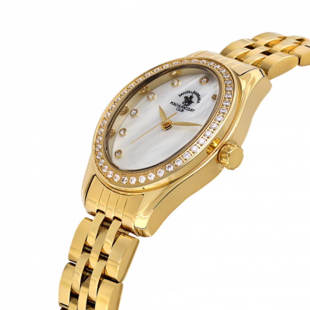 SANTA BARBARA SILVER DIAL GOLD TONE LADIES WATCH SB.1.10620-2