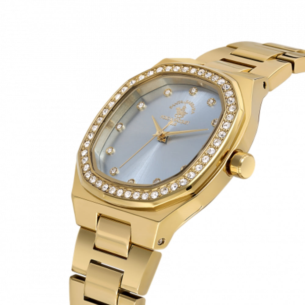 SANTA BARBARA PRC BLUE DIAL GOLD TONE LADIES WATCH SB.1.10625-4