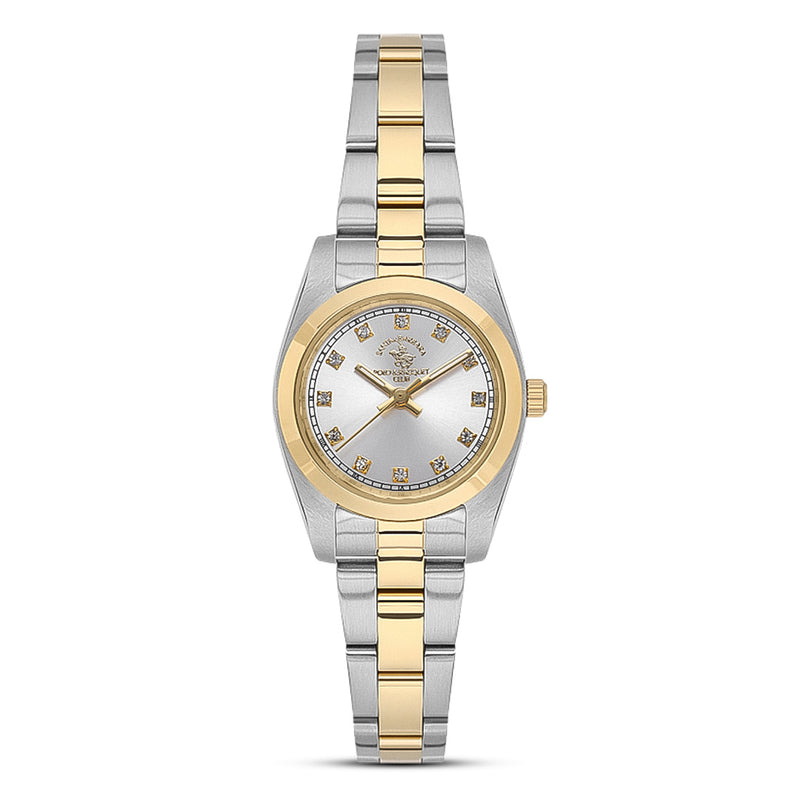 Santa Barbara Polo Two Tone Silver Dial Ladies Watch | SB.4.10012-2