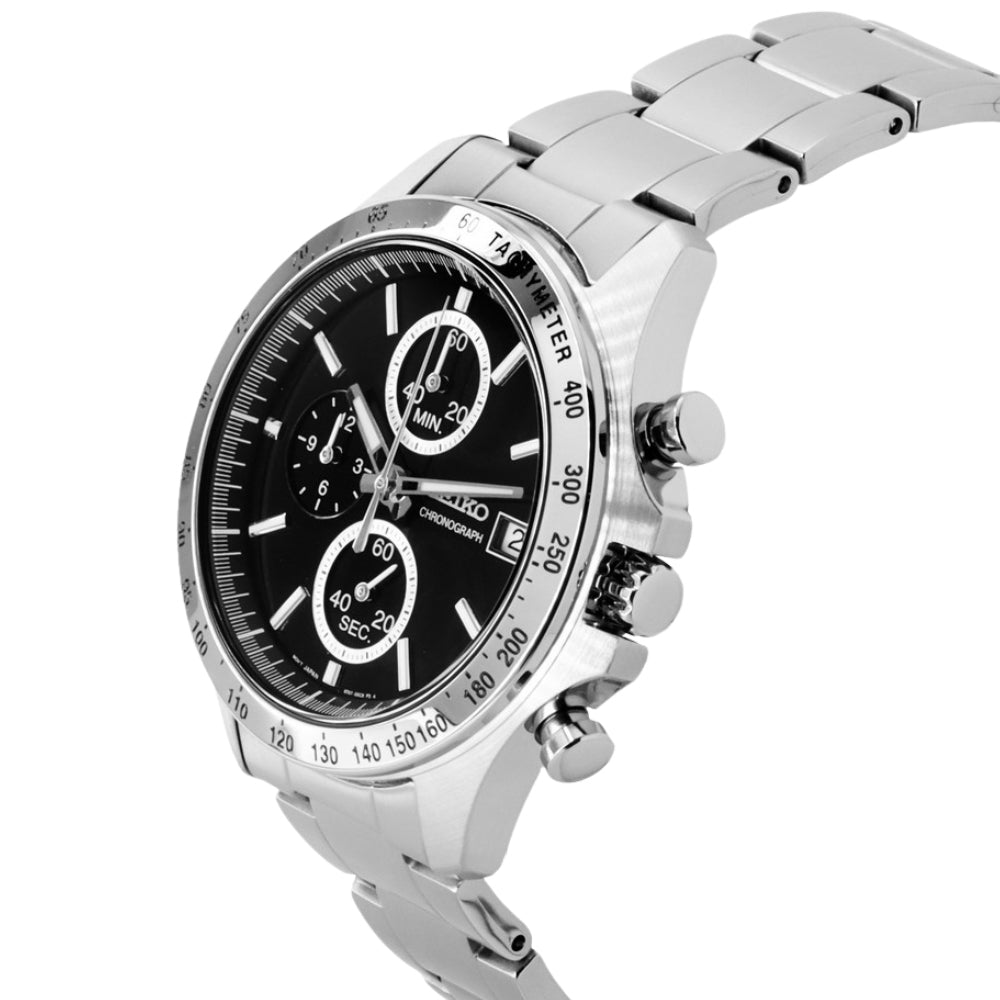 Seiko Spirit Black Chronograph Dial Men's Watch | SBTR005