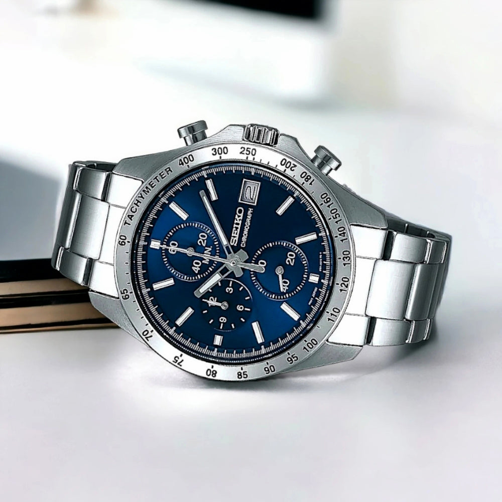 Seiko Spirit Blue Chronograph Dial Men's Watch | SBTR023