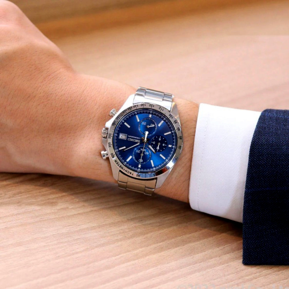 Seiko Spirit Blue Chronograph Dial Men's Watch | SBTR023