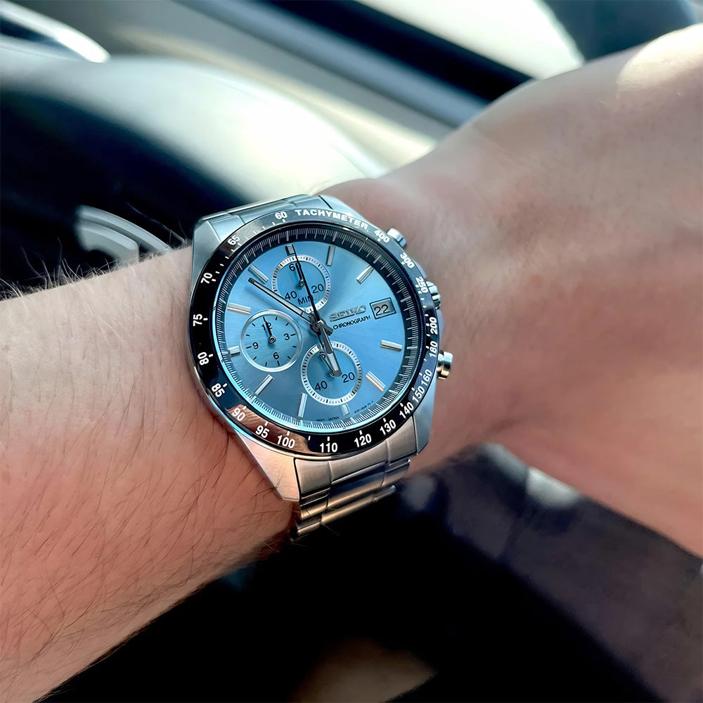 Seiko Spirit Chronograph Light Blue Dial Men's Watch SBTR029