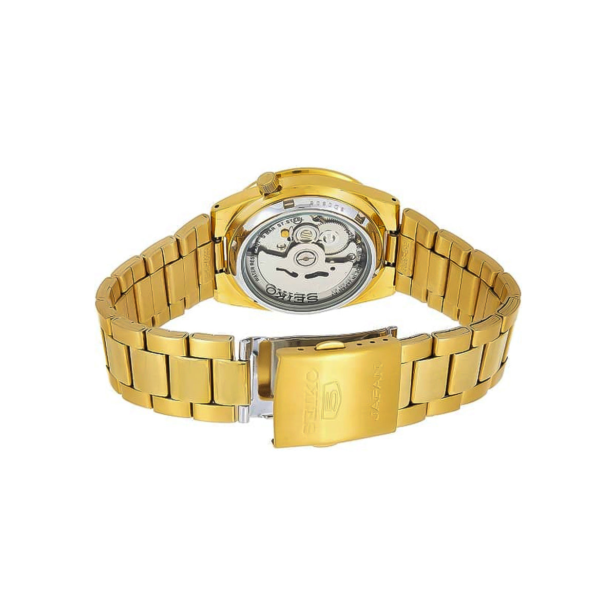 SEIKO 5 Automatic Gold Tone Plated Black Dial Men s Watch SNKK22K1