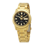 SEIKO 5 Automatic Gold Tone Plated Black Dial Men's Watch | SNKK22K1