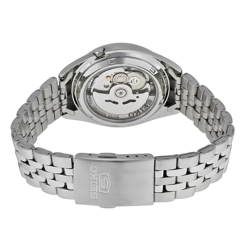 SEIKO 5 "21 JEWELS" SILVER DIAL AUTOMATIC WATCH SNKL15K1
