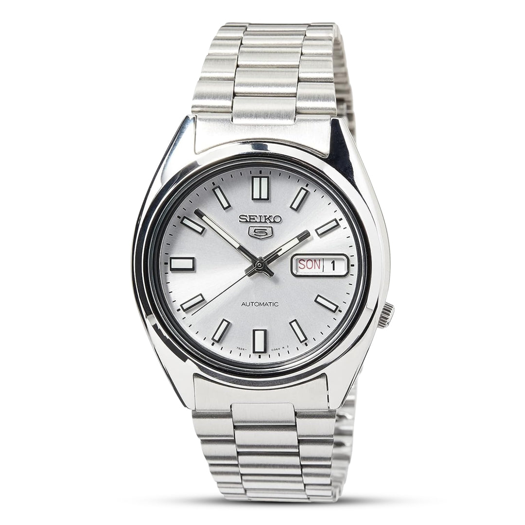 Seiko Automatic Silver Dial Day Date Men's Watch SNXS73K