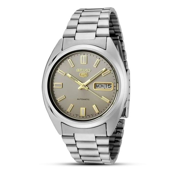 Seiko 5 Automatic Gray Dial Day Date Men's Watch | SNXS75K