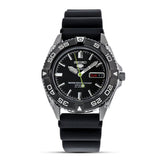 Seiko 5 Sports Automatic Black Dial Rubber Strap Watch SNZB23J2