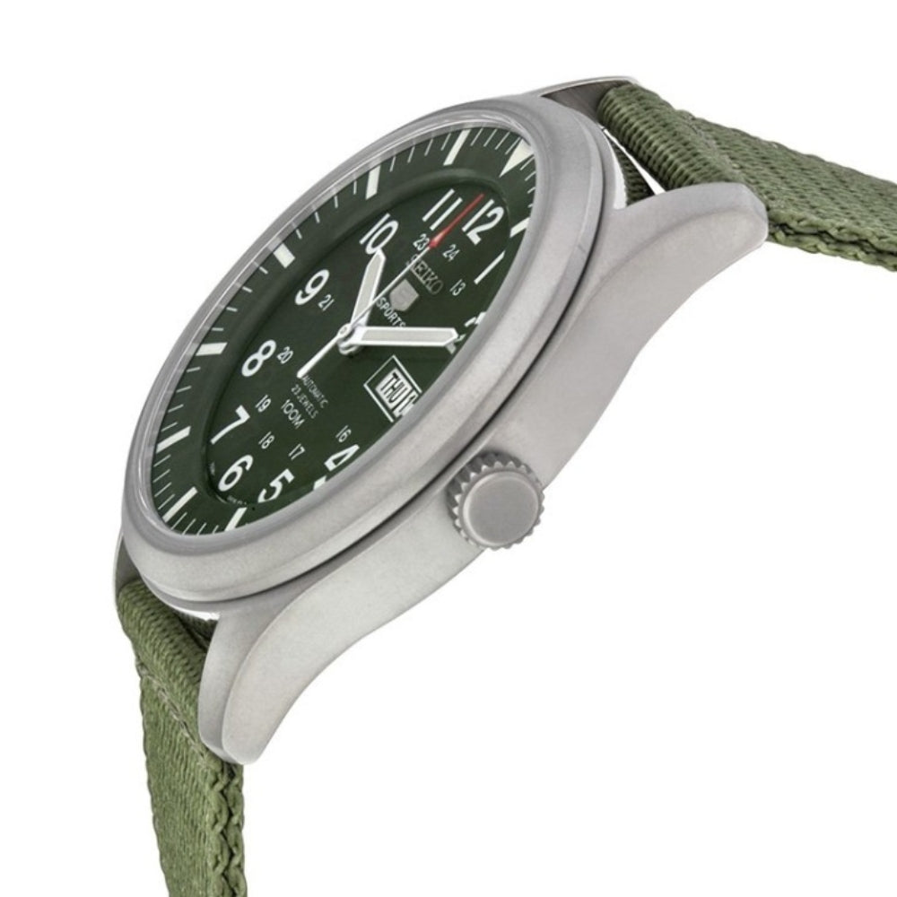 Seiko Military Green Dial Automatic 42mm Case Men's Watch SNZG09K1