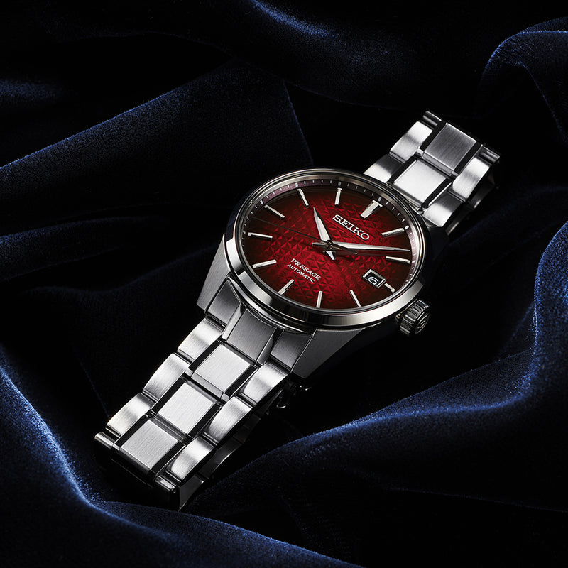 SEIKO Presage "Sharp Edges" Series Red Dial Automatic Watch SPB227J1