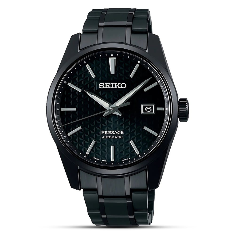 Seiko Presage Sharp Edged Black Dial Men's Watch| SPB229J1