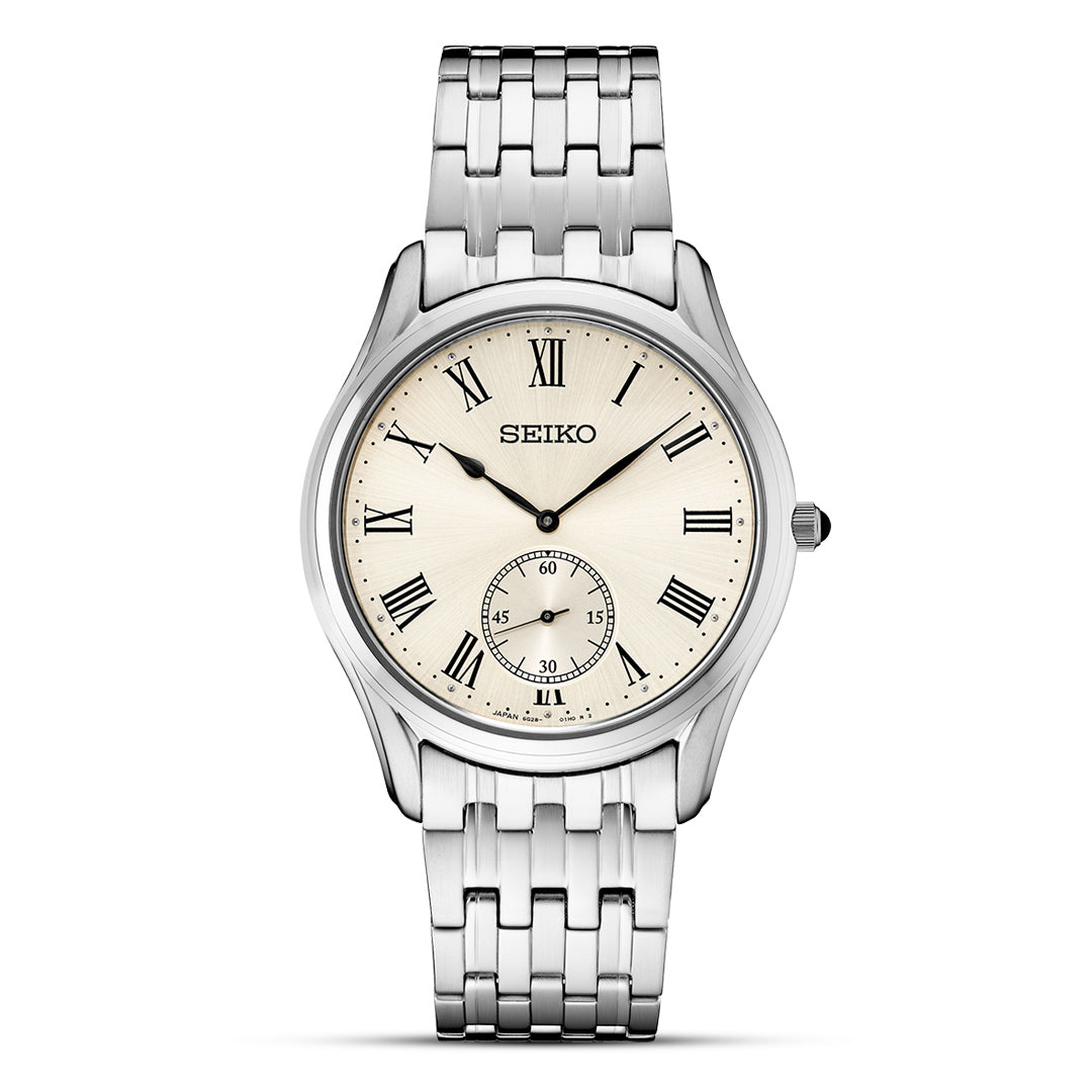 Seiko Essentials Cream Dial Stainless Steel Men's Watch | SRK047P1