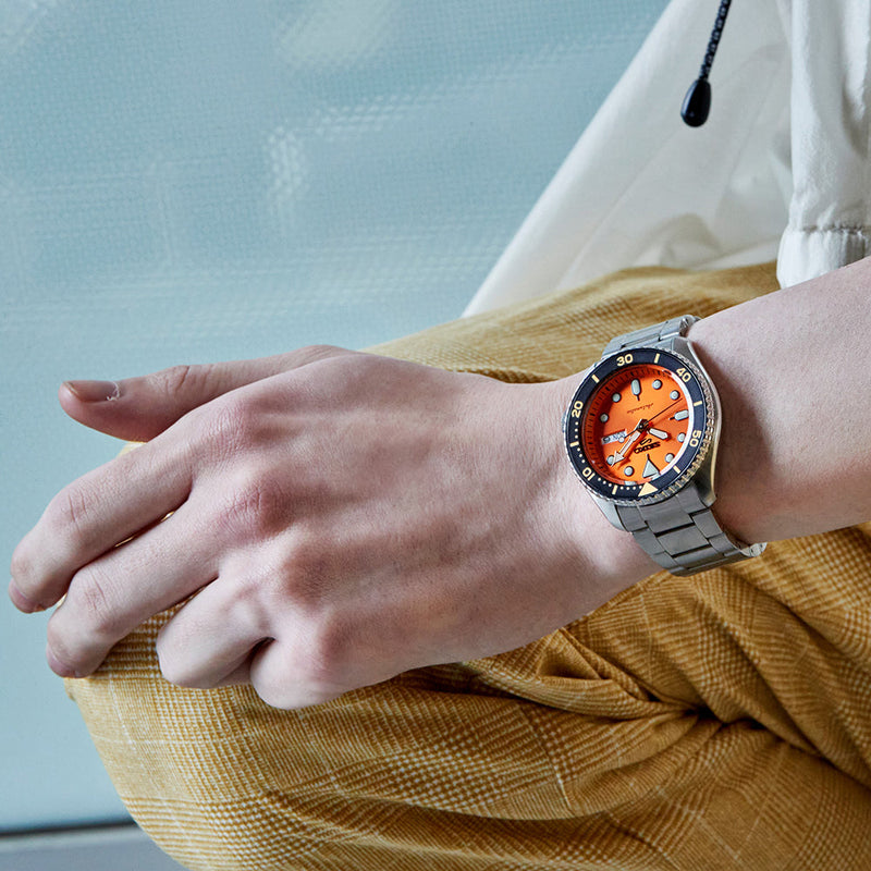 Seiko 5 Orange Automatic 38mm Dial Watch SRPK35K1