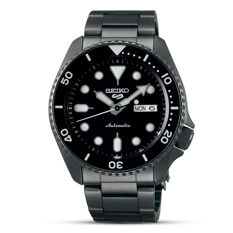 Seiko 5 Sports SKX Black Dial Gunmetal Strap Men's Watch| SRPD65K1