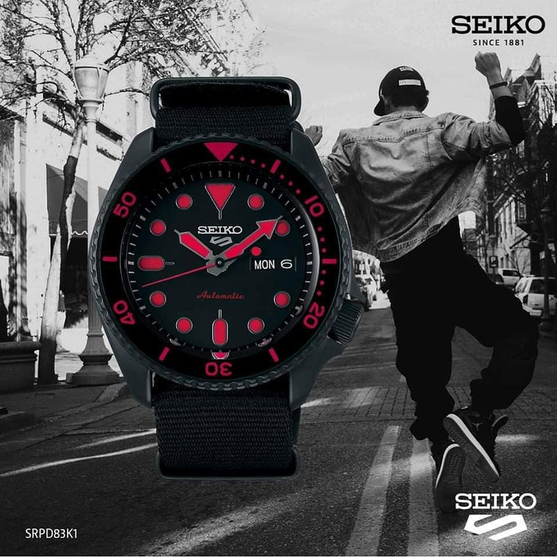 Seiko 5 Sports Analog Black Dial Men's Watch SRPD83K1