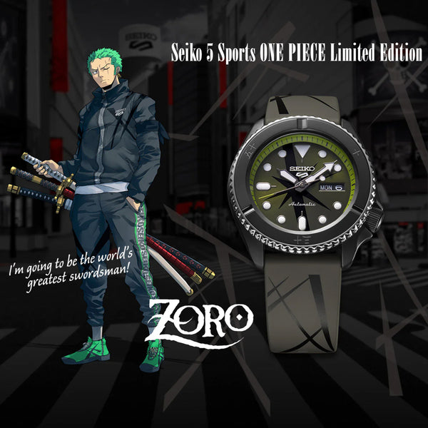 Seiko 5 Sports One Piece Roronoa Zoro Limited Edition Watch | SRPH67