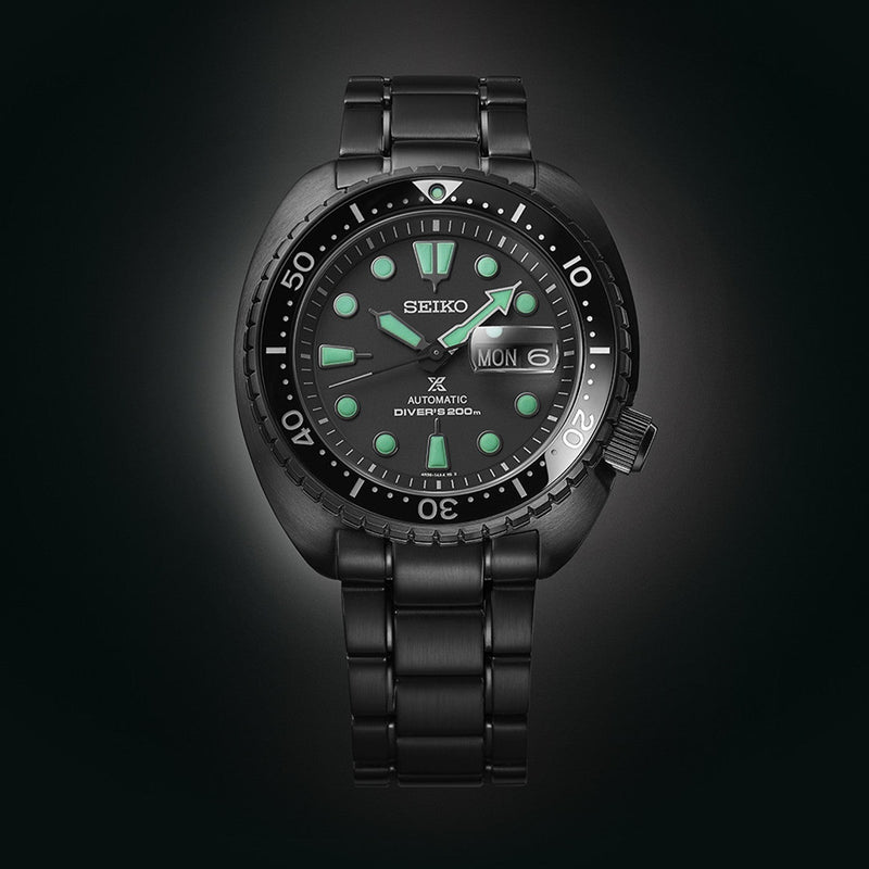 Seiko Prospex "Turtle Night Vision" Black Diver Watch| SRPK43K1