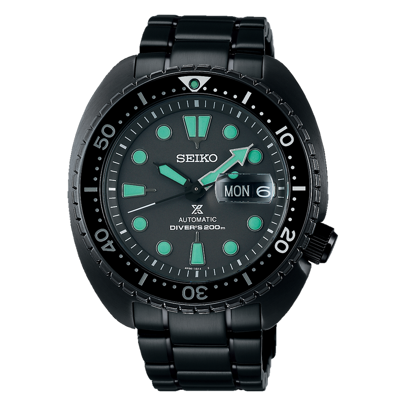 Seiko Prospex "Turtle Night Vision" Black Diver Watch| SRPK43K1