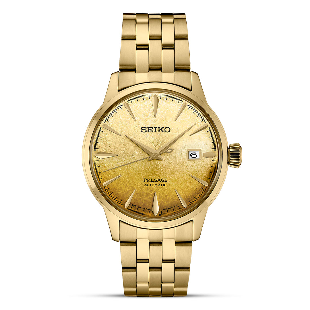 Seiko Presage Cocktail Time Auto Gold Tone Dial Men's Watch SRPK46