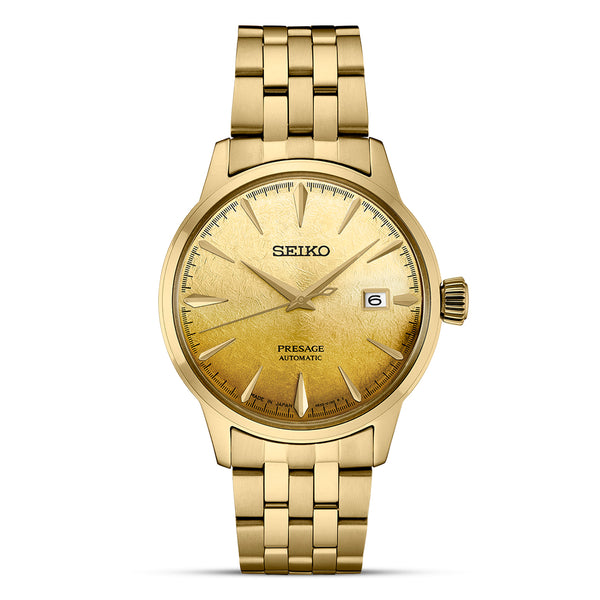 Seiko Presage Cocktail Time Auto Gold Tone Dial Men's Watch | SRPK46