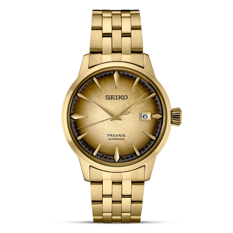 Seiko Presage Cocktail Time Automatic Gold Dial Men's Watch | SRPK48