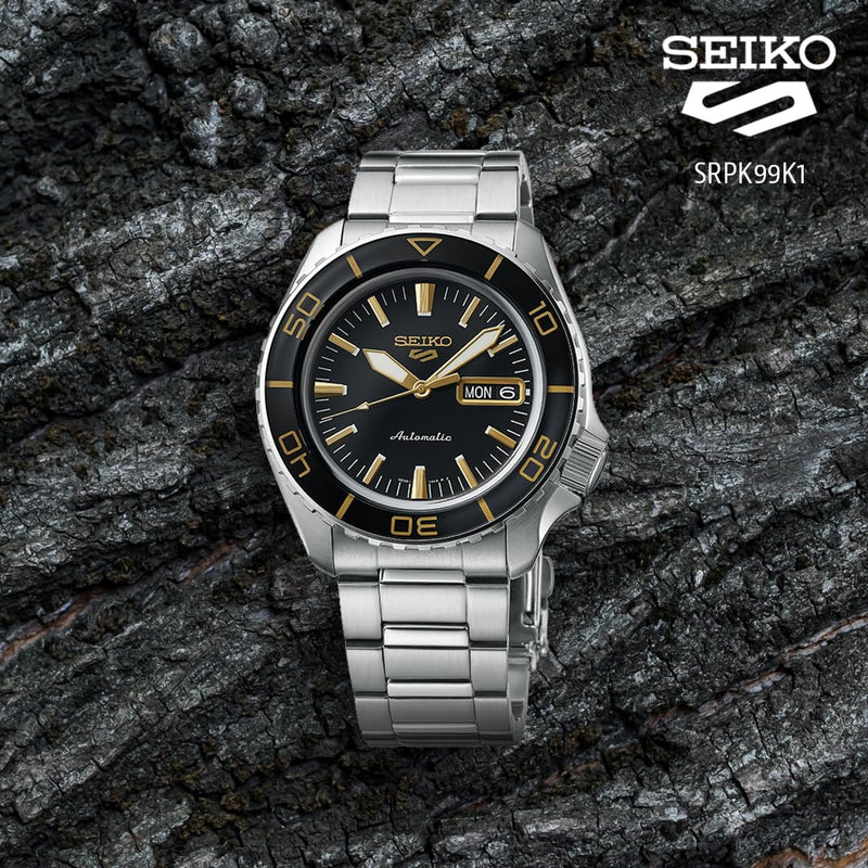 Seiko 5 SKX Automatic Black Dial Stainless Steel Watch | SRPK99