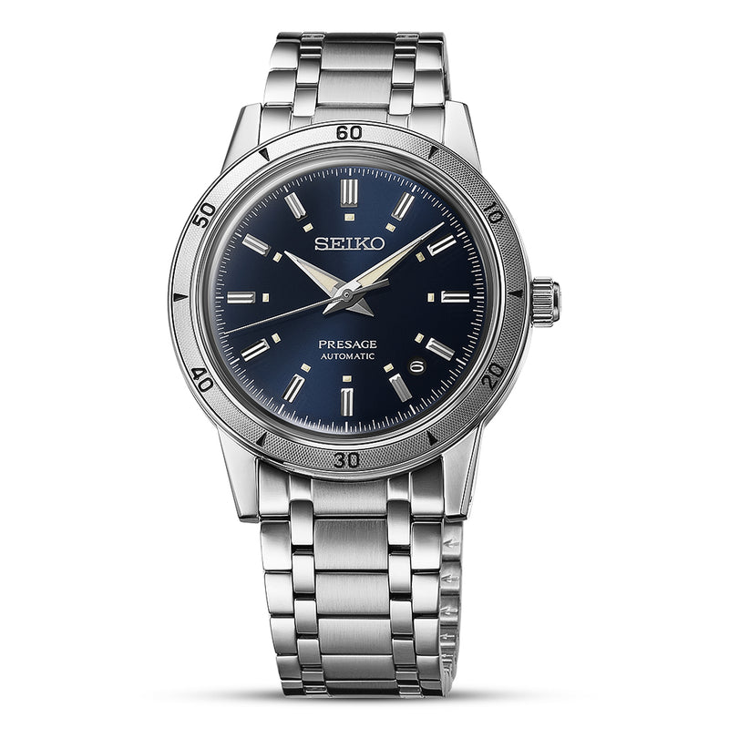 Seiko Presage Style 60s Elegant Yet Rugged Blue Dial Watch | SRPL07J1