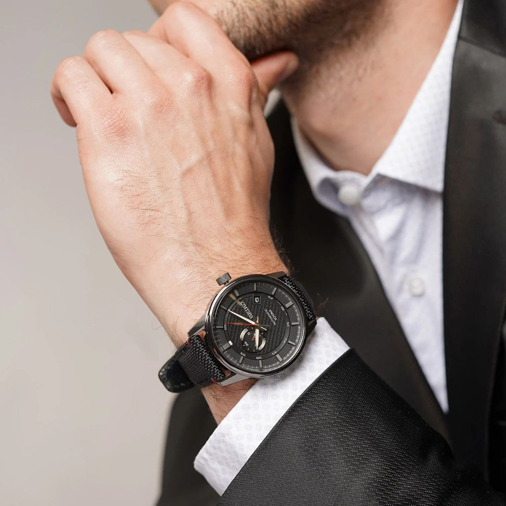 Seiko Sports Automatic Black Nylon Strap Black Dial Men's Watch | SSA383K1