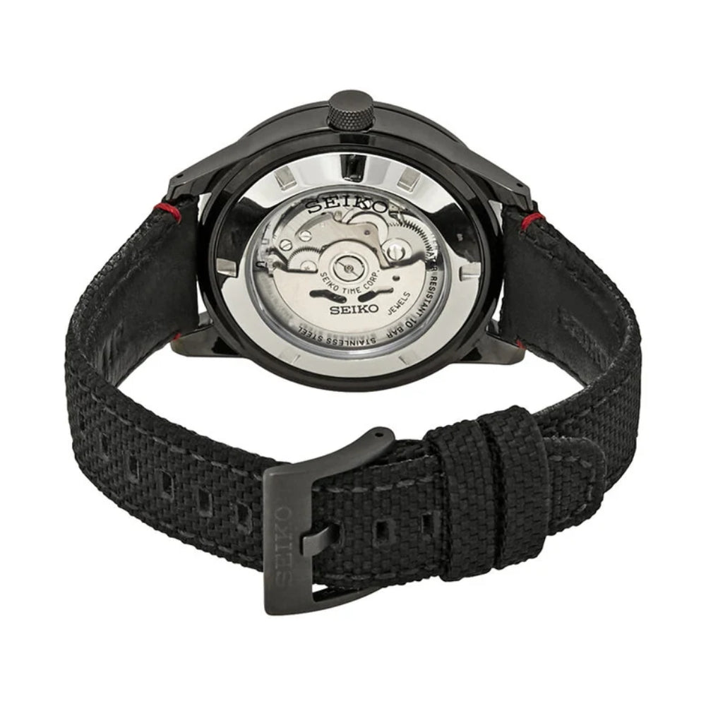 Seiko Sports Automatic Black Nylon Strap Black Dial Men's Watch | SSA383K1