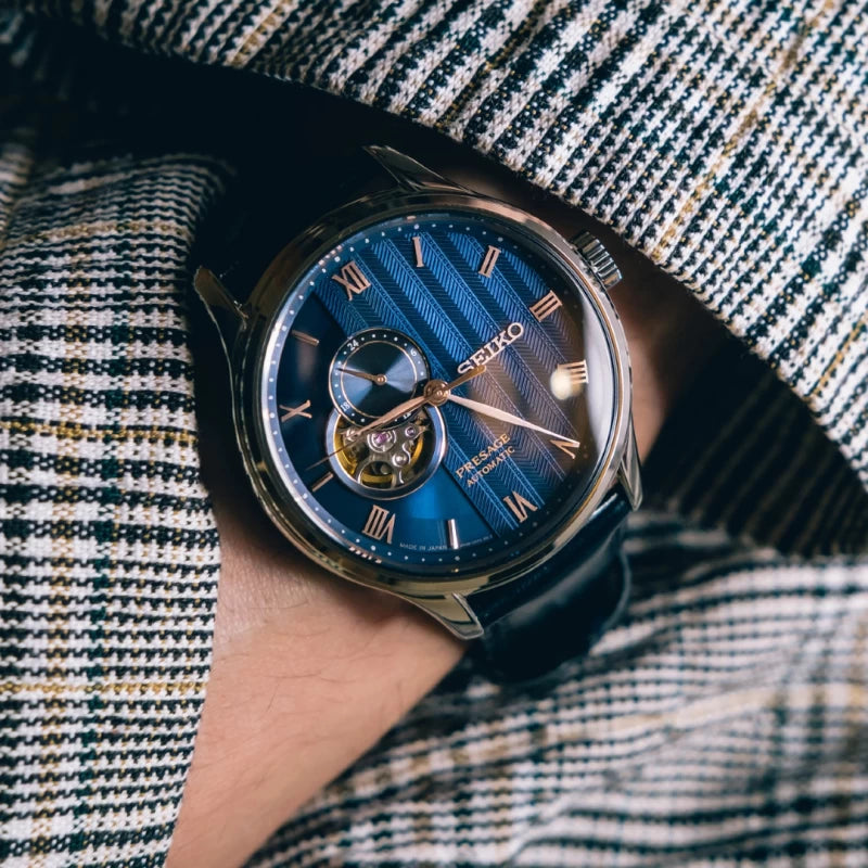 Seiko Presage Zen Garden Blue Open Heart Dial Men s Watch SSA421J1